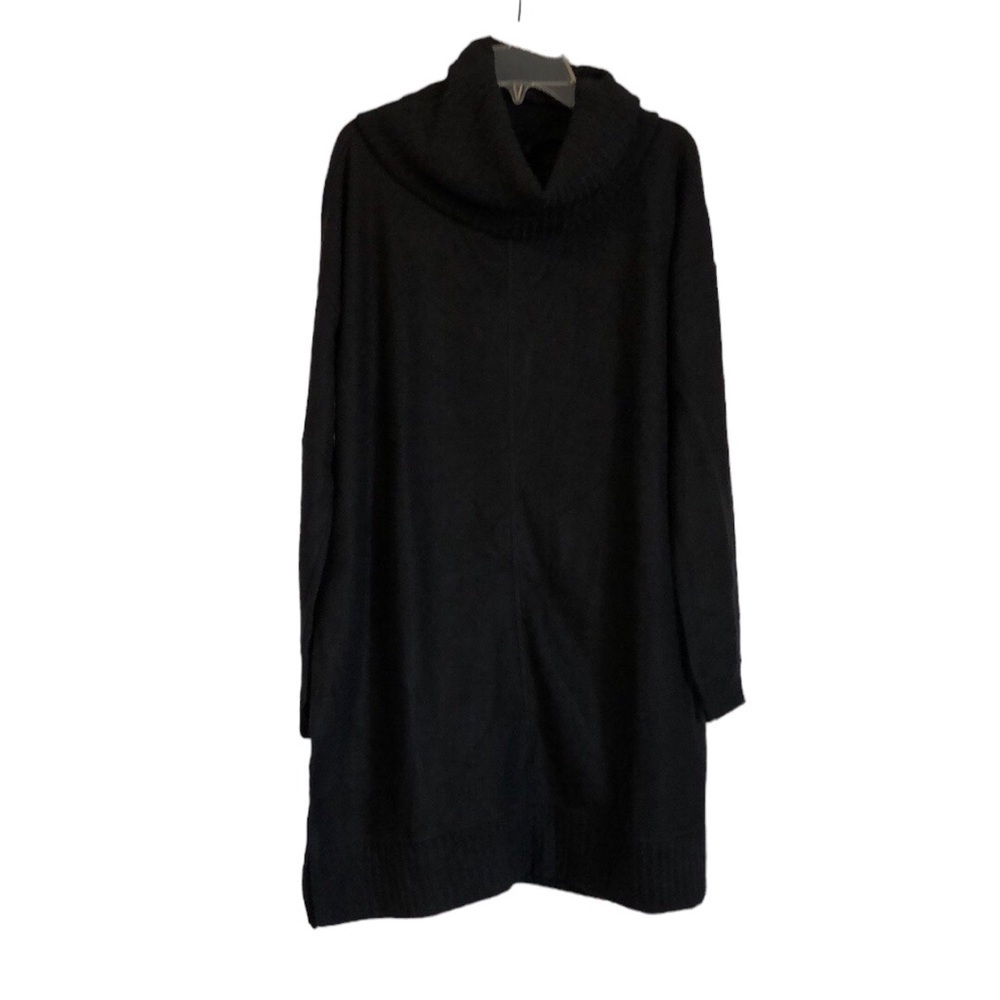 NWT Lulus Sweater Dress Sz M Black Fuzzy Cowl Neck Pullover Fall Cozy Comfy